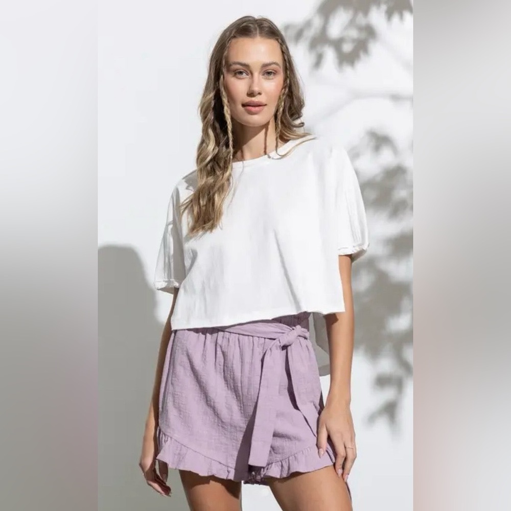 NWT! Lavender Ruffle Shorts
